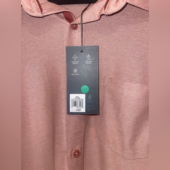 Nwt VRST Menβs Long Sleeve Button Down Shirt Salmon XXL - Picture 4 of 8